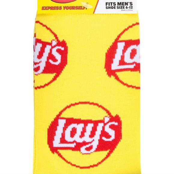 Lay's Potatoe Chips Fun Fashion Novelty Crew Socks Men's Crazy Wild Snack Fun - Picture 2 of 16